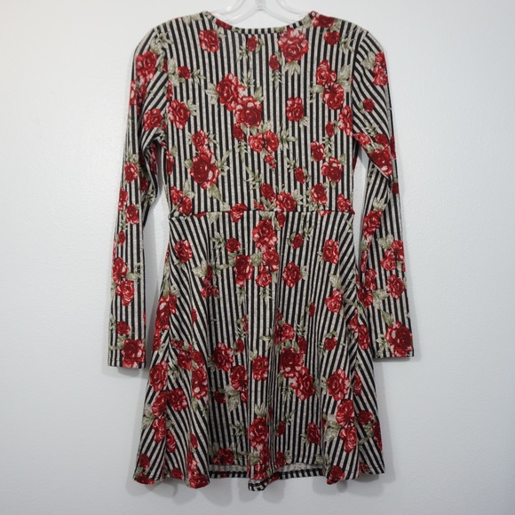 Striped Dress with Roses Medium - Picture 3 of 8